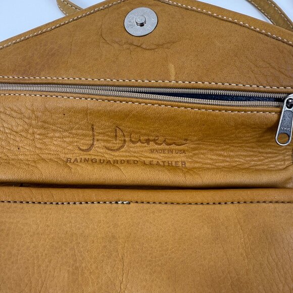 Julia Duren Raingaurded Brown Leather Crossbody Clutch Bag Minimalist Boho - Picture 2 of 9